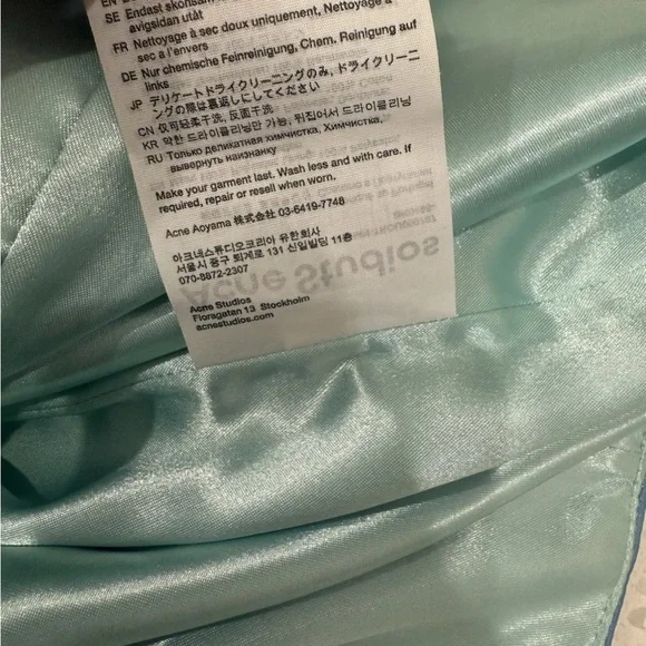 Acne Studios Satin Trousers In Azure Blue 48
